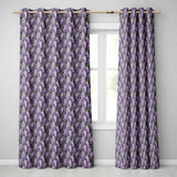 Purple Wisteria Vine Clusters with Natural Green Leaves Seamless Pattern  Readymade Eyelet Ring Top Thermal 100% Blackout Curtains
