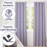 Light Blue Floral Botanical Clusters on Soft Background Seamless Pattern  Readymade Eyelet Ring Top Thermal 100% Blackout Curtains