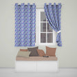 Soft Blue Background Purple Wisteria Floral Cascading Blossoms Seamless Pattern  Readymade Eyelet Ring Top Thermal 100% Blackout Curtains