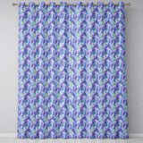 Soft Blue Background Purple Wisteria Floral Cascading Blossoms Seamless Pattern  Readymade Eyelet Ring Top Thermal 100% Blackout Curtains