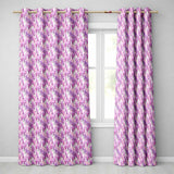 Pink and Lilac Wisteria Hanging Flowers Elegant Seamless Pattern  Readymade Eyelet Ring Top Thermal 100% Blackout Curtains