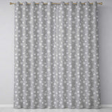 Taupe Background White Snowflakes Falling Winter Seamless Pattern  Readymade Eyelet Ring Top Thermal 100% Blackout Curtains