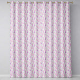 Purple Wildflower Meadow Watercolor Seamless Pattern  Readymade Eyelet Ring Top Thermal 100% Blackout Curtains