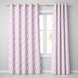 Purple Wildflower Meadow Watercolor Seamless Pattern  Readymade Eyelet Ring Top Thermal 100% Blackout Curtains