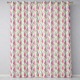 Delicate Pink Foxglove Flowers Light Background Seamless Pattern  Readymade Eyelet Ring Top Thermal 100% Blackout Curtains