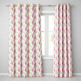 Delicate Pink Foxglove Flowers Light Background Seamless Pattern  Readymade Eyelet Ring Top Thermal 100% Blackout Curtains