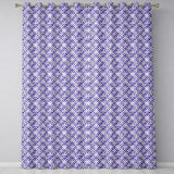 Purple Geometric Floral Tile Decorative Seamless Pattern  Readymade Eyelet Ring Top Thermal 100% Blackout Curtains
