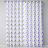 Delicate Blue Watercolor Flowers and Leaves Seamless Pattern Elegant Botanical  Readymade Eyelet Ring Top Thermal 100% Blackout Curtains