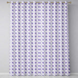 Purple Floral Tile Symmetry Seamless Pattern Elegant Geometric Botanical  Readymade Eyelet Ring Top Thermal 100% Blackout Curtains