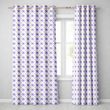Purple Floral Tile Symmetry Seamless Pattern Elegant Geometric Botanical  Readymade Eyelet Ring Top Thermal 100% Blackout Curtains