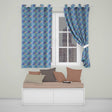 Abstract Blue Mosaic Glass Waves Seamless Pattern Artistic Texture  Readymade Eyelet Ring Top Thermal 100% Blackout Curtains