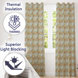 Soft Pastel Botanical Splash Seamless Pattern Artistic Floral Texture  Readymade Eyelet Ring Top Thermal 100% Blackout Curtains