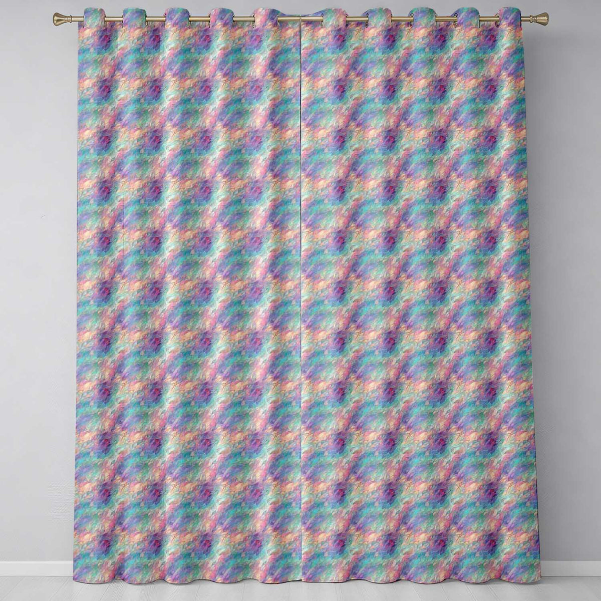 Colorful Abstract Flowing Lines Seamless Pattern Modern Artistic Texture  Readymade Eyelet Ring Top Thermal 100% Blackout Curtains