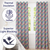 Colorful Abstract Flowing Lines Seamless Pattern Modern Artistic Texture  Readymade Eyelet Ring Top Thermal 100% Blackout Curtains