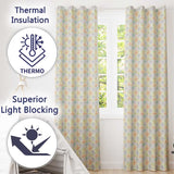 Soft Watercolor Floral Motif Seamless Pattern Elegant Pastel Design  Readymade Eyelet Ring Top Thermal 100% Blackout Curtains