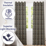 Vintage Anchor Rope Maritime Seamless Pattern Rustic Nautical Design  Readymade Eyelet Ring Top Thermal 100% Blackout Curtains