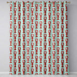 Realistic Red Lobster Seafood Seamless Pattern Marine Ocean Food Theme  Readymade Eyelet Ring Top Thermal 100% Blackout Curtains