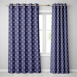 Simple Anchor Star Navy Seamless Pattern Minimal Nautical Ocean Theme  Readymade Eyelet Ring Top Thermal 100% Blackout Curtains