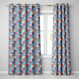 Vintage Seashell Starfish Ocean Seamless Pattern Coastal Marine Life Design  Readymade Eyelet Ring Top Thermal 100% Blackout Curtains