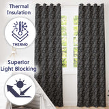 Black White Paisley Bandana Style Seamless Pattern Classic Ornamental  Readymade Eyelet Ring Top Thermal 100% Blackout Curtains