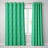 Rich Emerald Paisley Vintage Bandana Seamless Pattern  Design  Readymade Eyelet Ring Top Thermal 100% Blackout Curtains