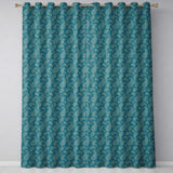 Dark Teal Paisley Floral Bandana Seamless Pattern Classic Textile  Readymade Eyelet Ring Top Thermal 100% Blackout Curtains