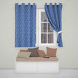 Intricate White Paisley Motif Design on Classic Blue Background Seamless  Readymade Eyelet Ring Top Thermal 100% Blackout Curtains