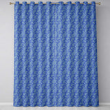 Intricate White Paisley Motif Design on Classic Blue Background Seamless  Readymade Eyelet Ring Top Thermal 100% Blackout Curtains