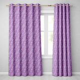Decorative White Paisley Motif on Soft Lilac Background Seamless  Readymade Eyelet Ring Top Thermal 100% Blackout Curtains