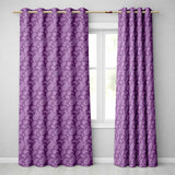 Ornamental White Paisley Pattern on Mauve Purple Background Seamless  Readymade Eyelet Ring Top Thermal 100% Blackout Curtains