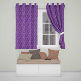 Traditional White Paisley Floral Design on Deep Violet Background Seamless  Readymade Eyelet Ring Top Thermal 100% Blackout Curtains