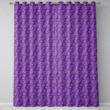 Traditional White Paisley Floral Design on Deep Violet Background Seamless  Readymade Eyelet Ring Top Thermal 100% Blackout Curtains