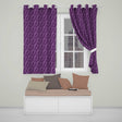 Elegant White Paisley Floral Pattern on Deep Plum Purple Seamless  Readymade Eyelet Ring Top Thermal 100% Blackout Curtains