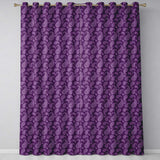 Elegant White Paisley Floral Pattern on Deep Plum Purple Seamless  Readymade Eyelet Ring Top Thermal 100% Blackout Curtains