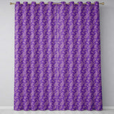 Classic White Paisley Motif on Rich Violet Purple Background Seamless  Readymade Eyelet Ring Top Thermal 100% Blackout Curtains