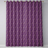 Vintage White Paisley Floral Pattern on Dark Burgundy Purple Seamless  Readymade Eyelet Ring Top Thermal 100% Blackout Curtains