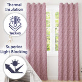 Stylish White Paisley Motif on Blush Pink Gradient Background Seamless  Readymade Eyelet Ring Top Thermal 100% Blackout Curtains
