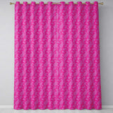 Elegant White Paisley Floral Pattern on Bright Pink Gradient Seamless  Readymade Eyelet Ring Top Thermal 100% Blackout Curtains