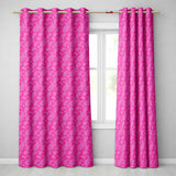 Elegant White Paisley Floral Pattern on Bright Pink Gradient Seamless  Readymade Eyelet Ring Top Thermal 100% Blackout Curtains