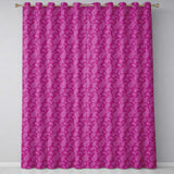 Classic White Paisley Design on Vibrant Fuchsia Pink Background Seamless  Readymade Eyelet Ring Top Thermal 100% Blackout Curtains