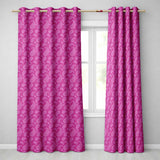 Classic White Paisley Design on Vibrant Fuchsia Pink Background Seamless  Readymade Eyelet Ring Top Thermal 100% Blackout Curtains