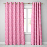 Soft White Paisley Floral Design on Blush Pink Background Seamless  Readymade Eyelet Ring Top Thermal 100% Blackout Curtains
