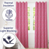 Classic White Paisley Pattern on Warm Pink Gradient Background Seamless  Readymade Eyelet Ring Top Thermal 100% Blackout Curtains