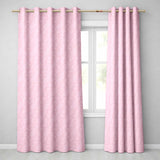 Ornate White Paisley Motif on Soft Peach Pink Background Seamless  Readymade Eyelet Ring Top Thermal 100% Blackout Curtains