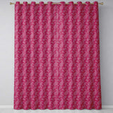 Elegant White Paisley Design on Deep Burgundy Red Background Seamless  Readymade Eyelet Ring Top Thermal 100% Blackout Curtains