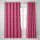 Elegant White Paisley Design on Deep Burgundy Red Background Seamless  Readymade Eyelet Ring Top Thermal 100% Blackout Curtains