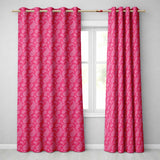 Stylish White Paisley Pattern on Rich Magenta Pink Gradient Seamless  Readymade Eyelet Ring Top Thermal 100% Blackout Curtains