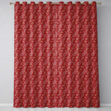 Elegant White Paisley Pattern Wine Backgrounds  Readymade Eyelet Ring Top Thermal 100% Blackout Curtains