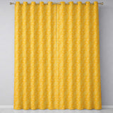 Elegant White Paisley Pattern Yellow Gradient Background Seamless  Readymade Eyelet Ring Top Thermal 100% Blackout Curtains