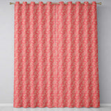Elegant White Paisley Pattern Pink Gradient Background Seamless  Readymade Eyelet Ring Top Thermal 100% Blackout Curtains